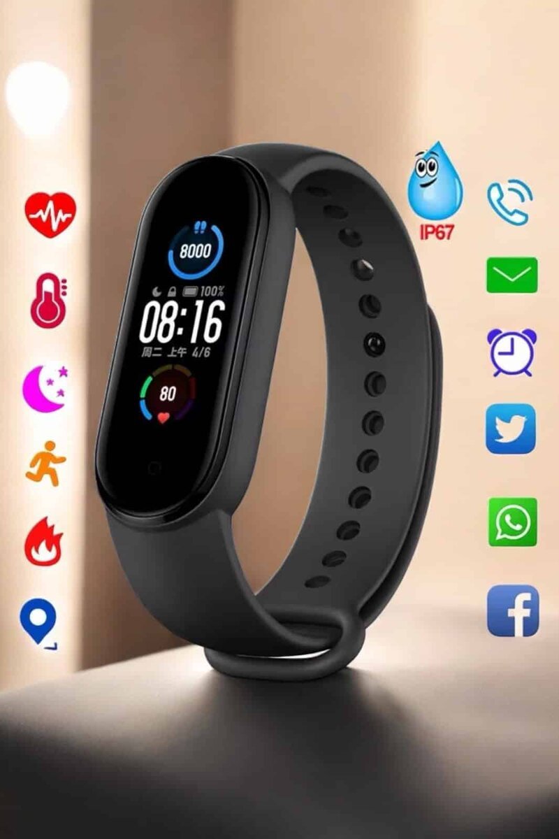 Akıllı Bileklik Fitness ve Sağlık İçin Akıllı Bileklik Adım Sayar Kalp Atışı Uyku İzleme