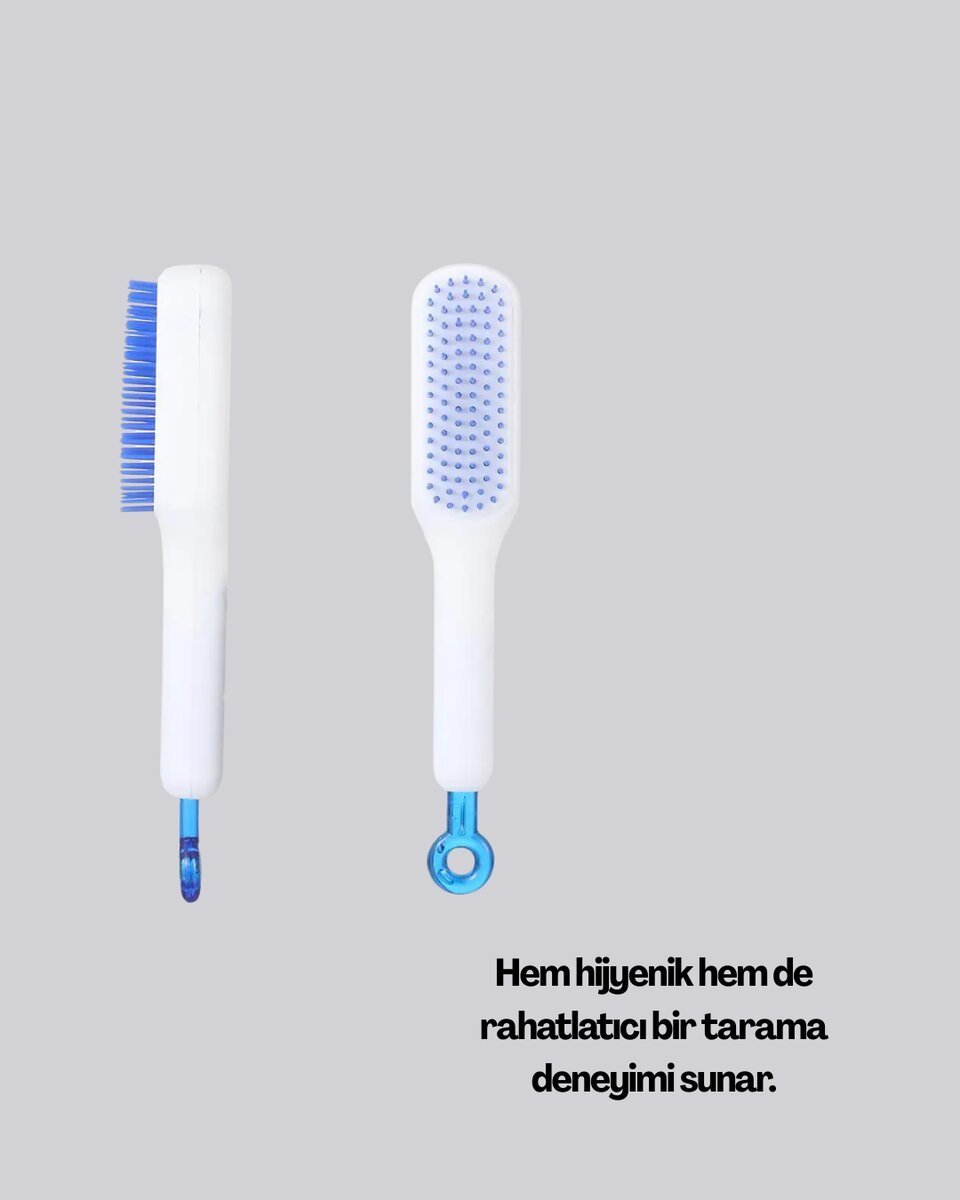 Anti-Statik Saç Tarağı – Kolay Temizlenebilir Silikon Masaj Uçlu Kompakt Boyut