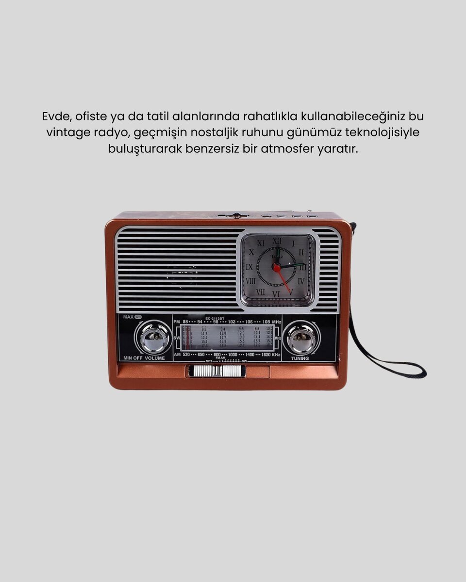Nostaljik Radyo – Şık Dekoratif Tasarım ve Güvenli 2 Yıl Garanti