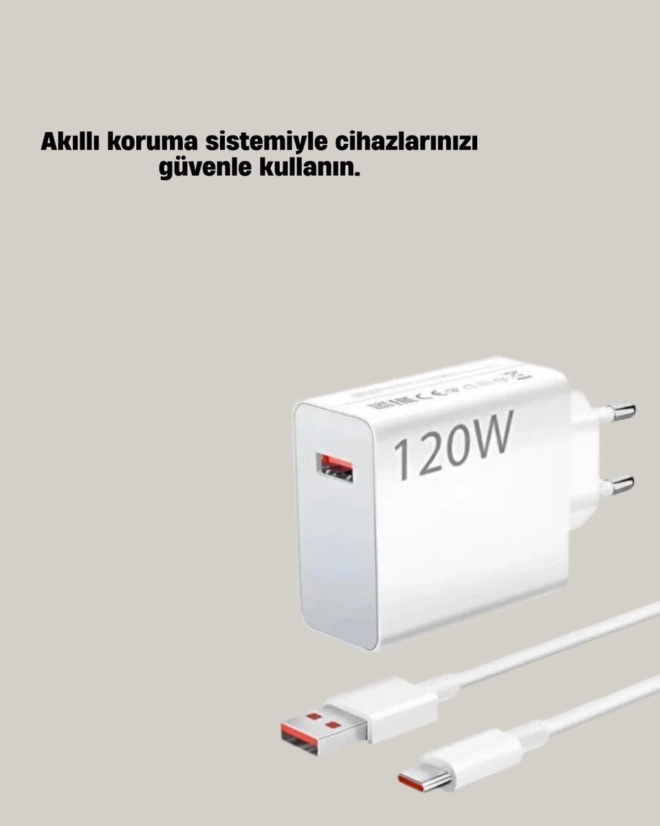 120W Mi Turbo Akıllı Tanıma Çipli Hızlı Şarj Cihazı Taşınabilir ve Dayanıklı