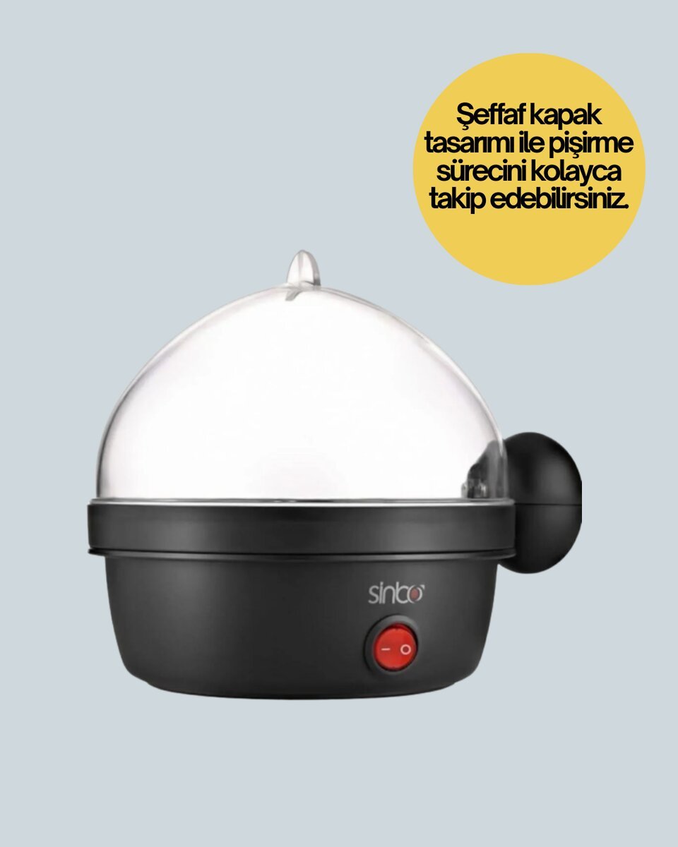 7 Yumurta Kapasiteli Buharlı Yumurta Pişirme Cihazı Sesli Uyarılı