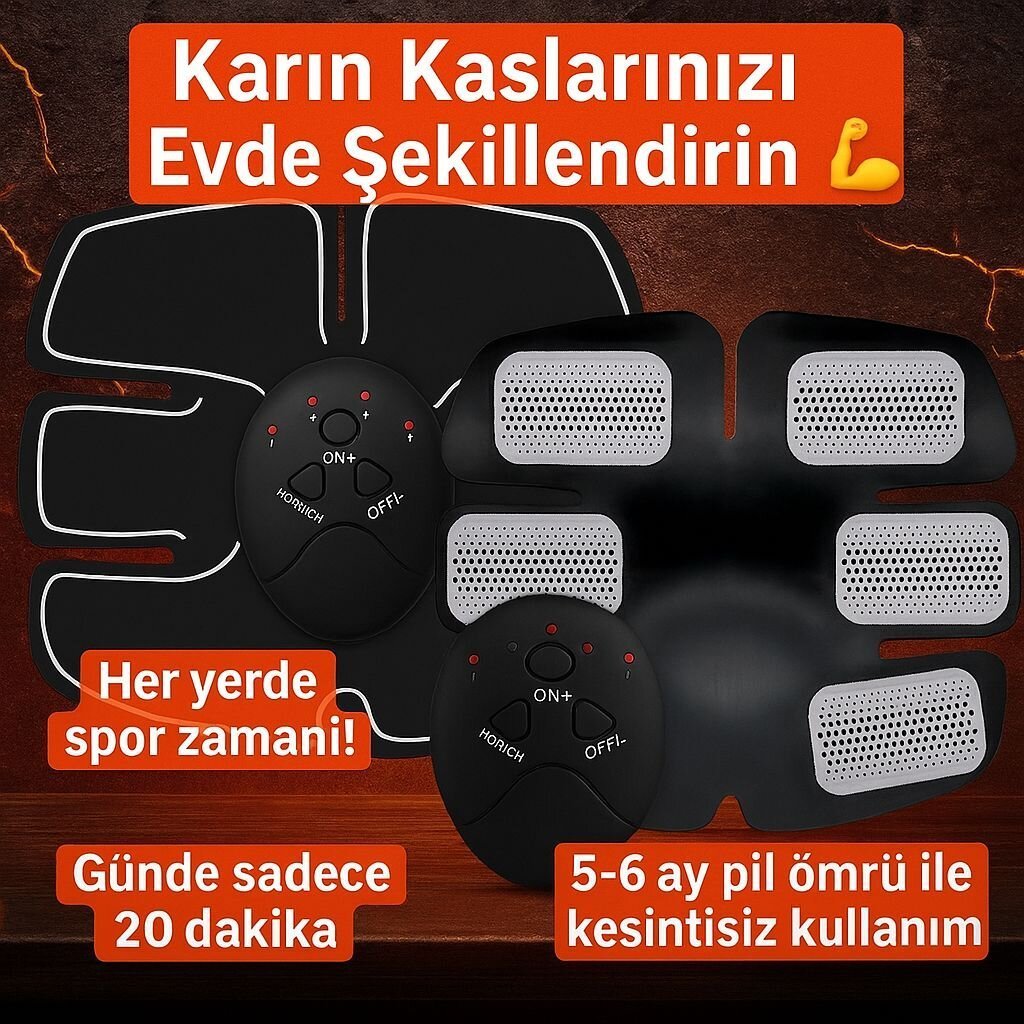 Titreşimli EMS Spor Aleti Karın Kol ve Bacak Kas Yapma Cihazı 2025 Model