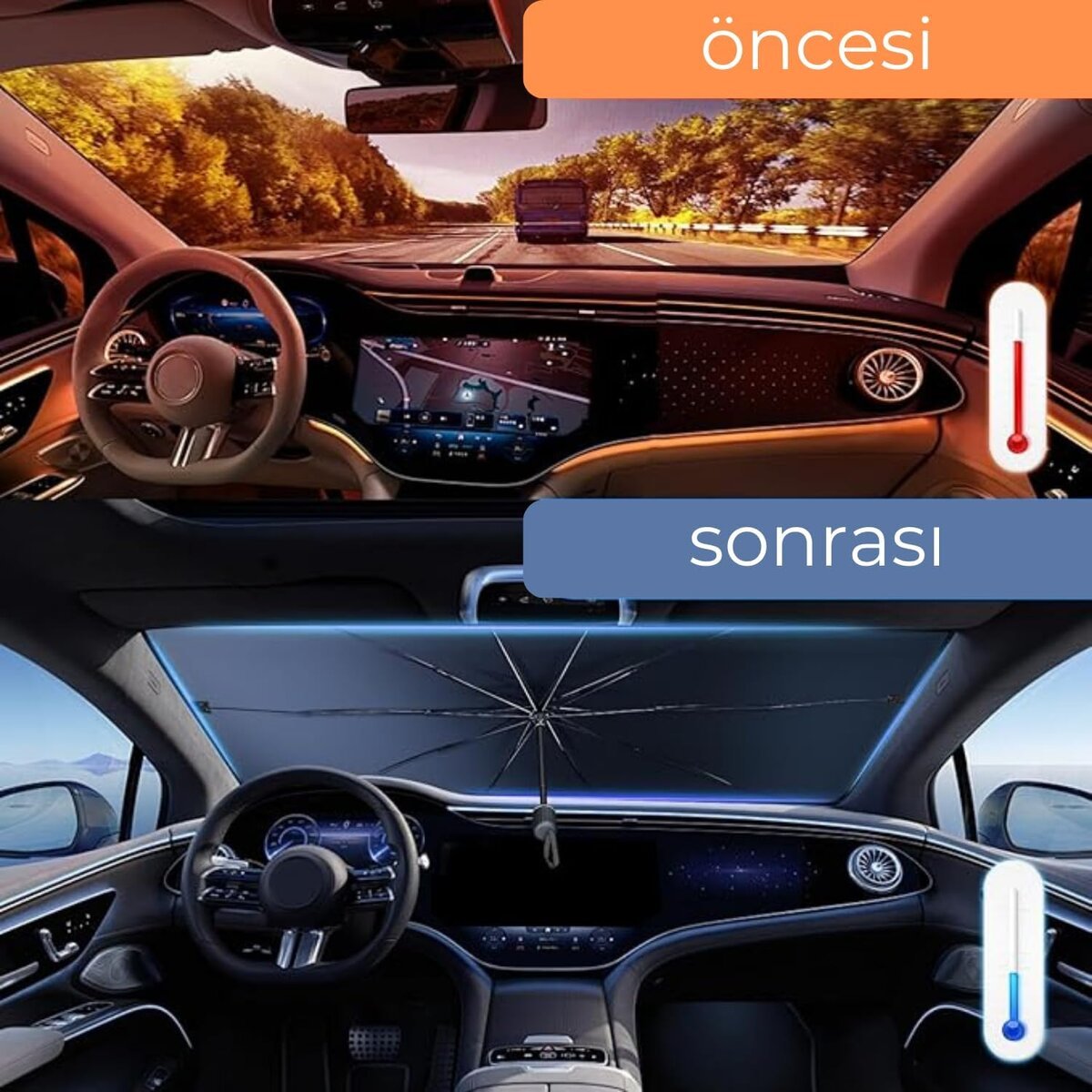 Honda City Opel Astra Peugeot 308 Citroen C4 Fiat Linea Uyumlu Oto Şemsiye