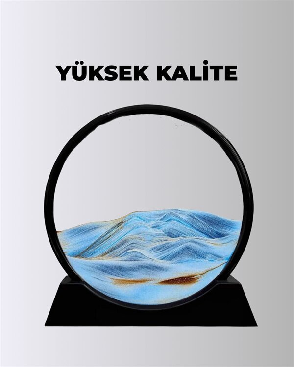 Döndürülebilir Dinamik Kum Tablosu – Stres Giderici Yüksek Kaliteli Cam ve Doğal Kum ile Sanatsal Masa Dekoru