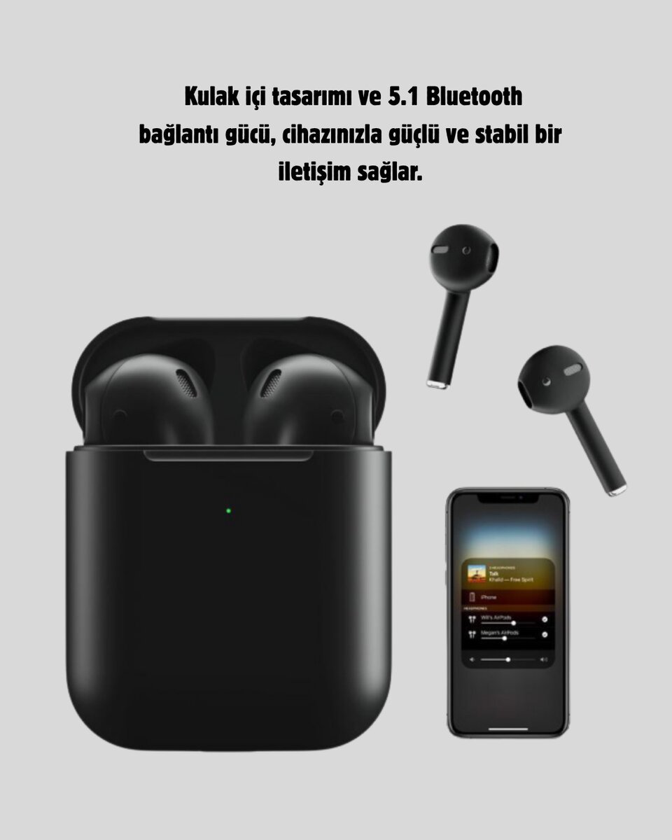 Tws Pro 5 3D HD Ses Bluetooth Kulaklık – Kablosuz Ergonomik Şarj Kutulu Gürültü Engelleme
