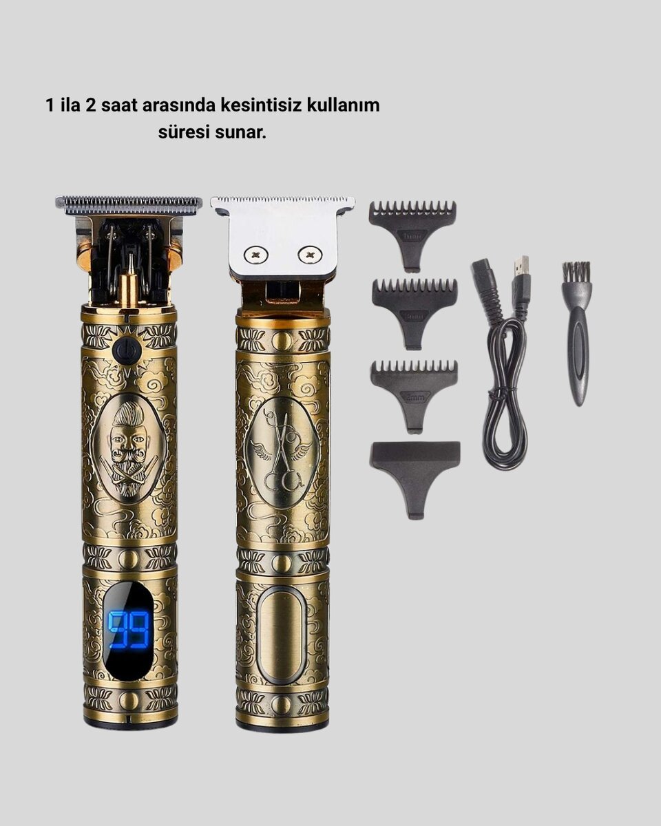 Kablosuz Şarjlı Profesyonel Tıraş Makinesi – 1800 mAh Lityum Pil