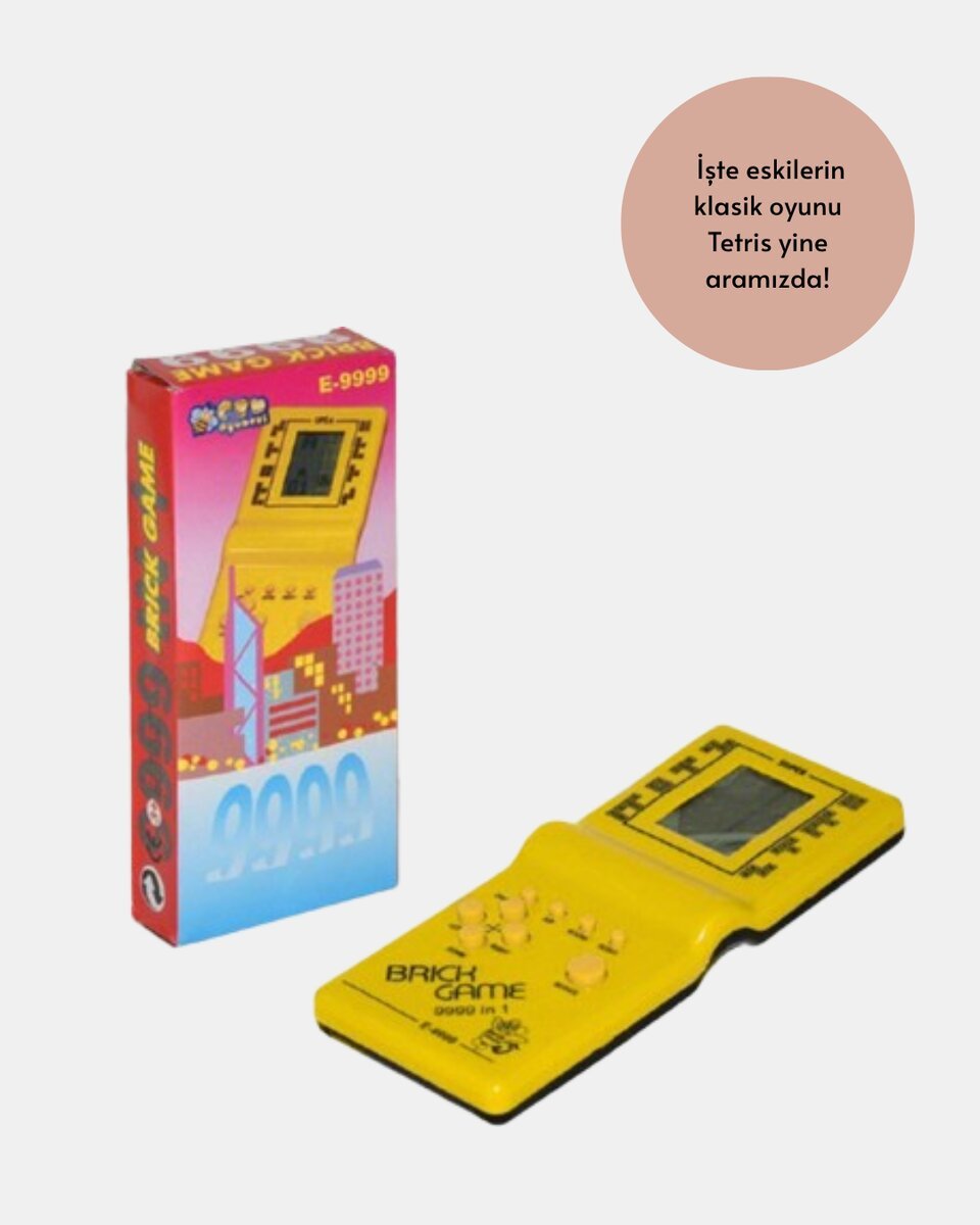Taşınabilir El Aterisi Gameboy – Klasik Tetris Oyunu Pil ile Çalışan Mini El Konsolu