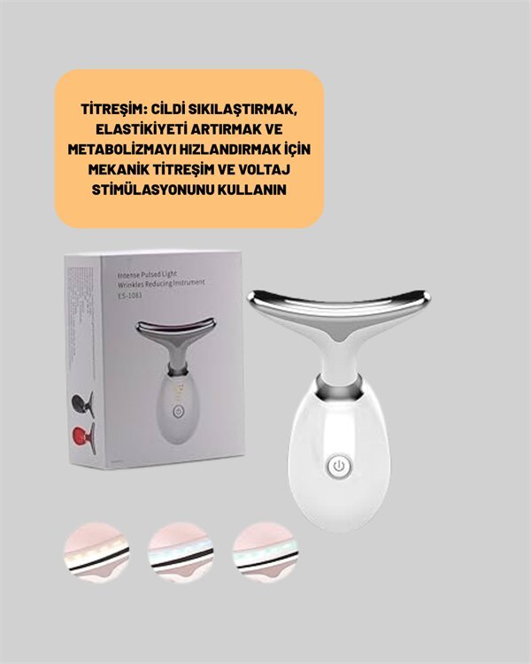 Kompakt ve Taşınabilir Cilt Bakım Cihazı – 3 Fonksiyonlu USB Şarjlı LED Işıklı Güzellik Aleti
