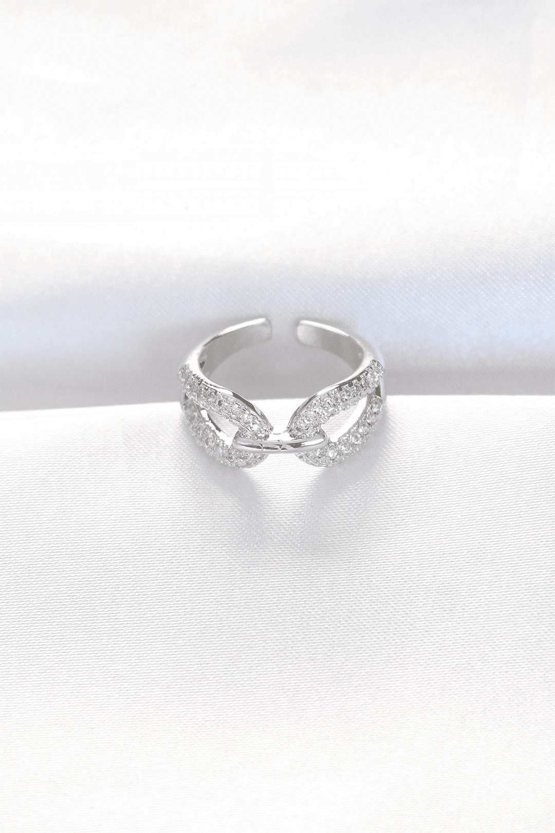 Zirkon Taşlı Silver Renk Ayarlanabilir Yüzük 5886