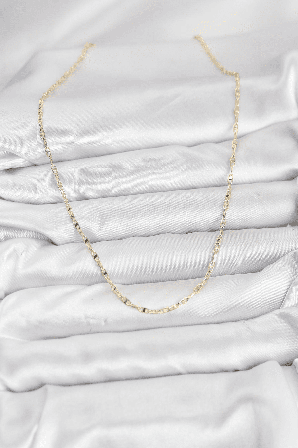 CM 14K Gold Renk Pirinç Gemi Zinciri Model Kadın Kolye 5886