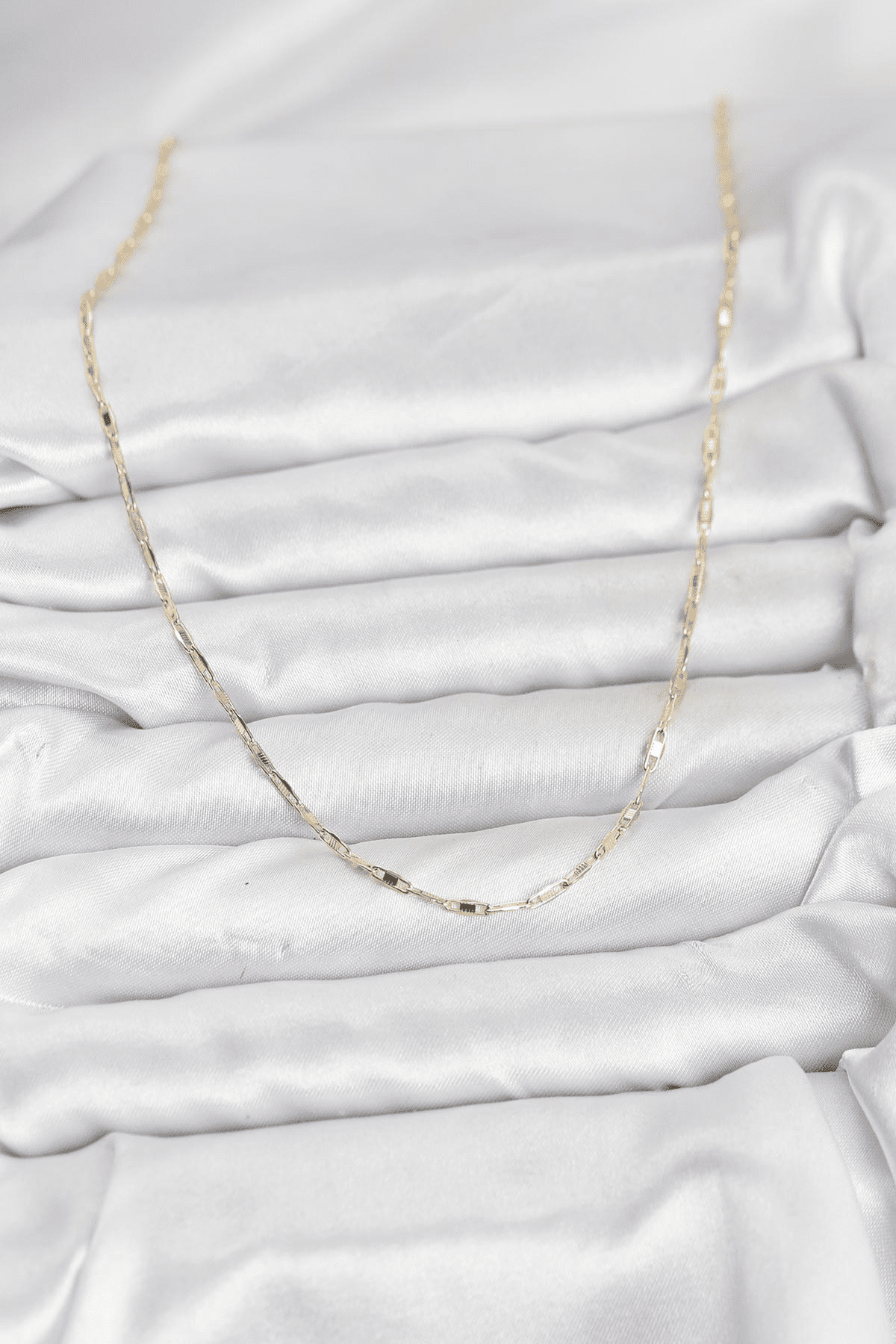CM 14K Gold Renk Pirinç Ataç Zincir 60 cm Kadın Kolye 5886