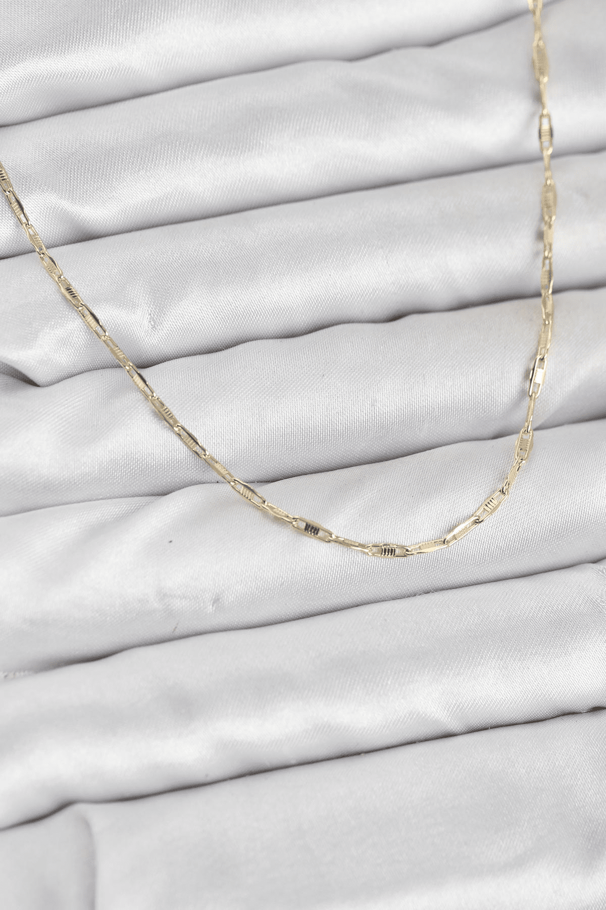 CM 14K Gold Renk Pirinç Ataç Zincir 60 cm Kadın Kolye 5886
