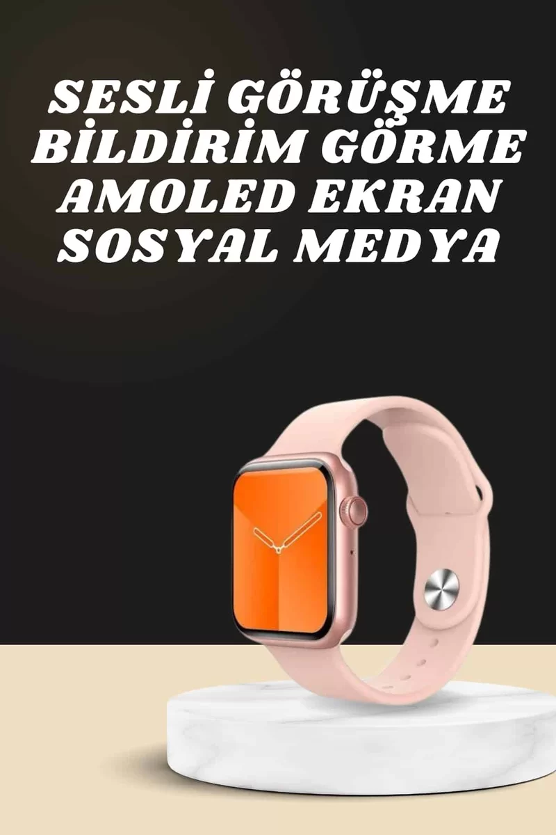 Akıllı Saat Alarm ve Titreşim Uyku ve Sağlık Takibi GPS Uyumlu Nabız Ölçer Sesli Görüşme
