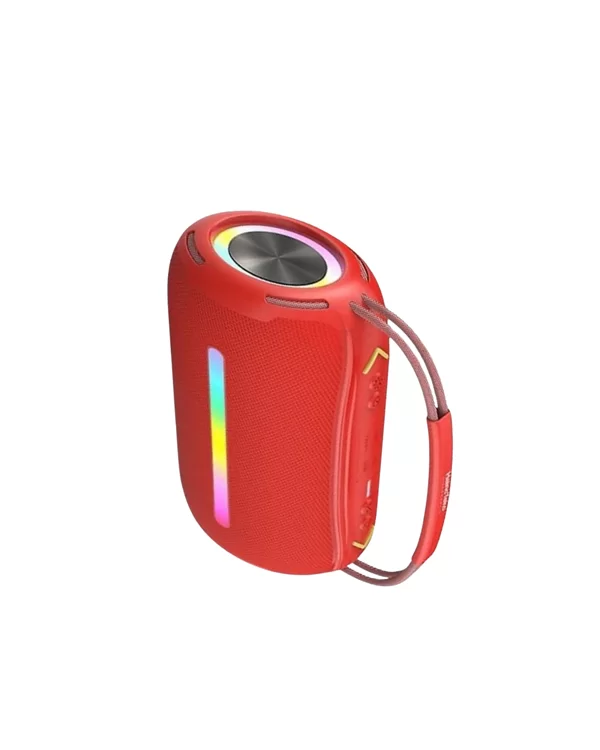 360 RGB LED'li Taşınabilir Bluetooth Hoparlör – Kırmızı USB/TF Destekli