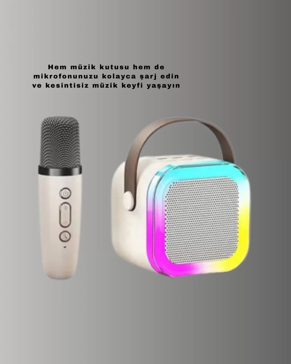 Taşınabilir Karaoke Mikrofon Seti Bluetooth Hoparlörlü Yeni Nesil