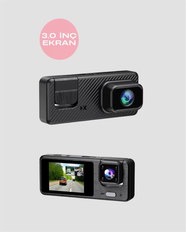 1080P 3 Kameralı Araç DVR – Döngü Kayıt ve Geri Görüş Özellikli Yeni Nesil