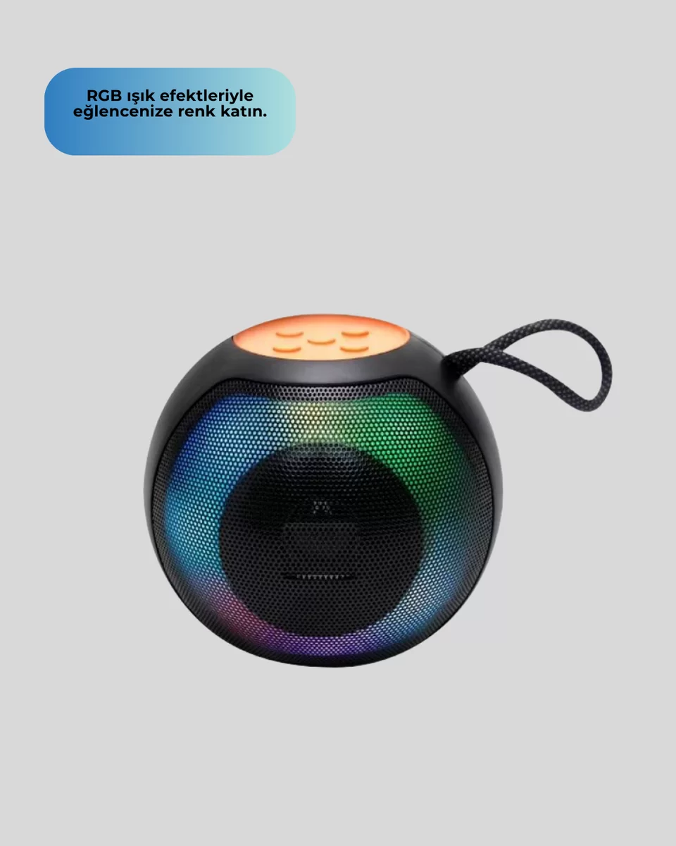 RGB Işıklı Taşınabilir Kablosuz Bluetooth Hoparlör Yeni Nesil