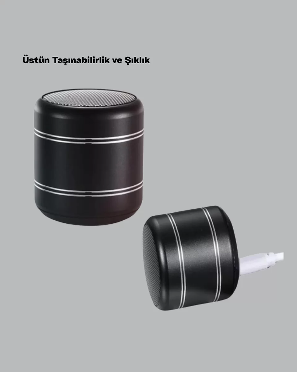 Taşınabilir Silindir Tasarım Bluetooth 5.0 Hoparlör Yüksek Bas Performanslı Yeni Nesil