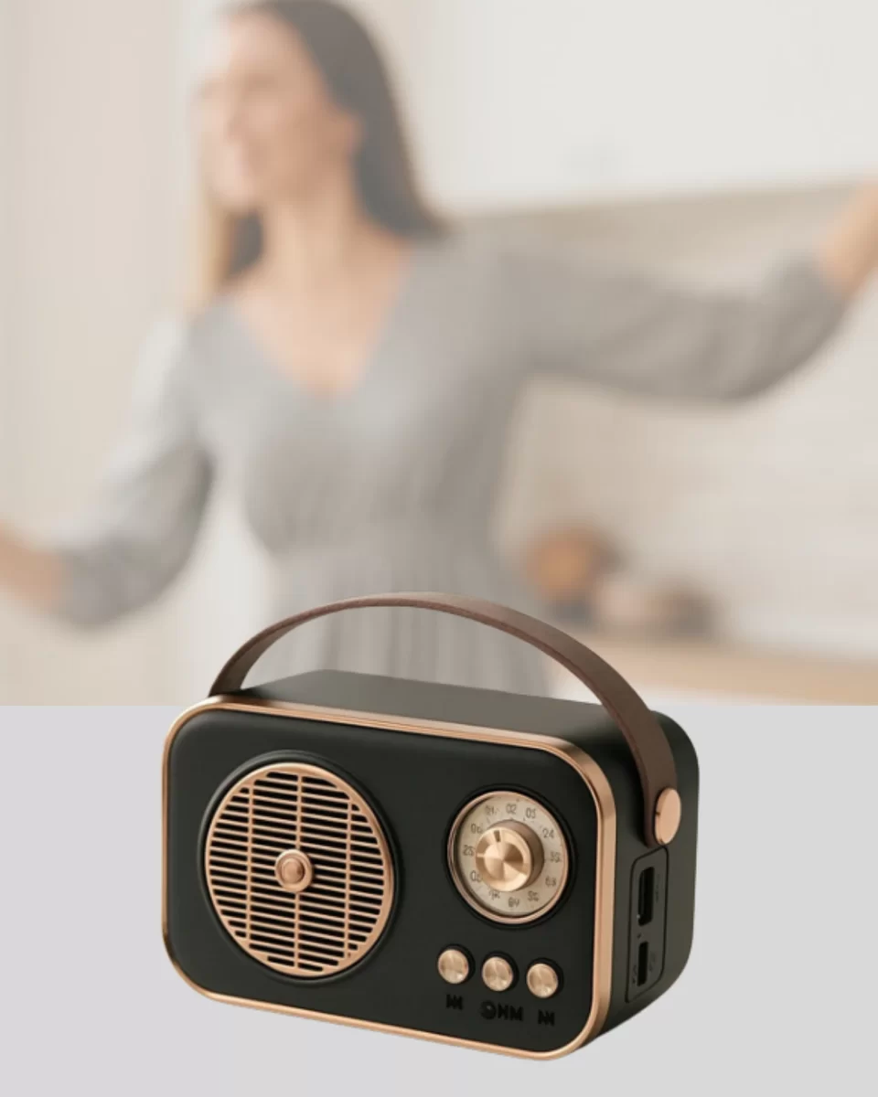 Retro Tarz Kablosuz Radyo – Bluetooth USB ve TF Kart Girişli