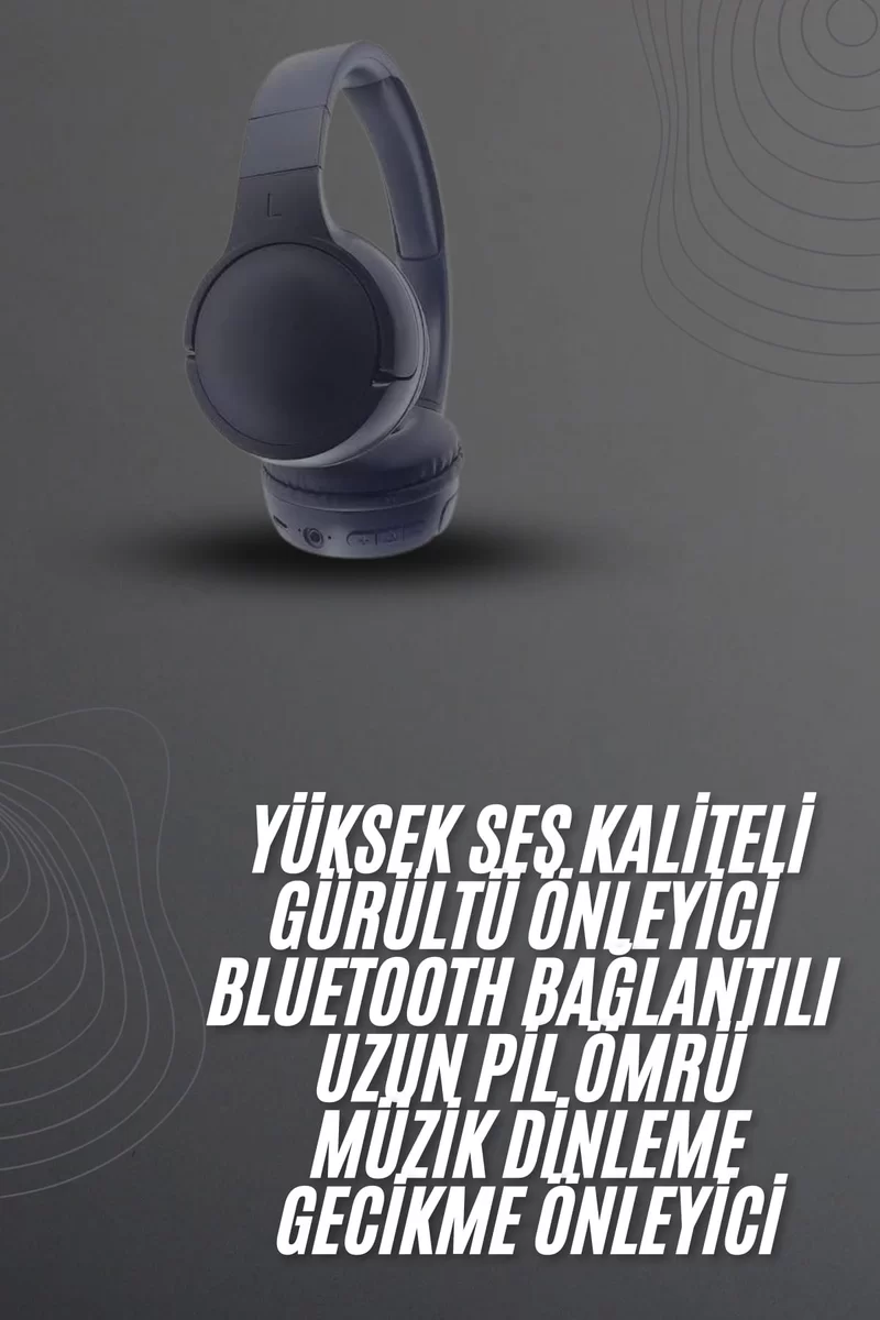 Kablosuz Bluetooth Kulaklık Kulak Üstü Ayarlanabilir Uzun Ömürlü Yeni Nesil