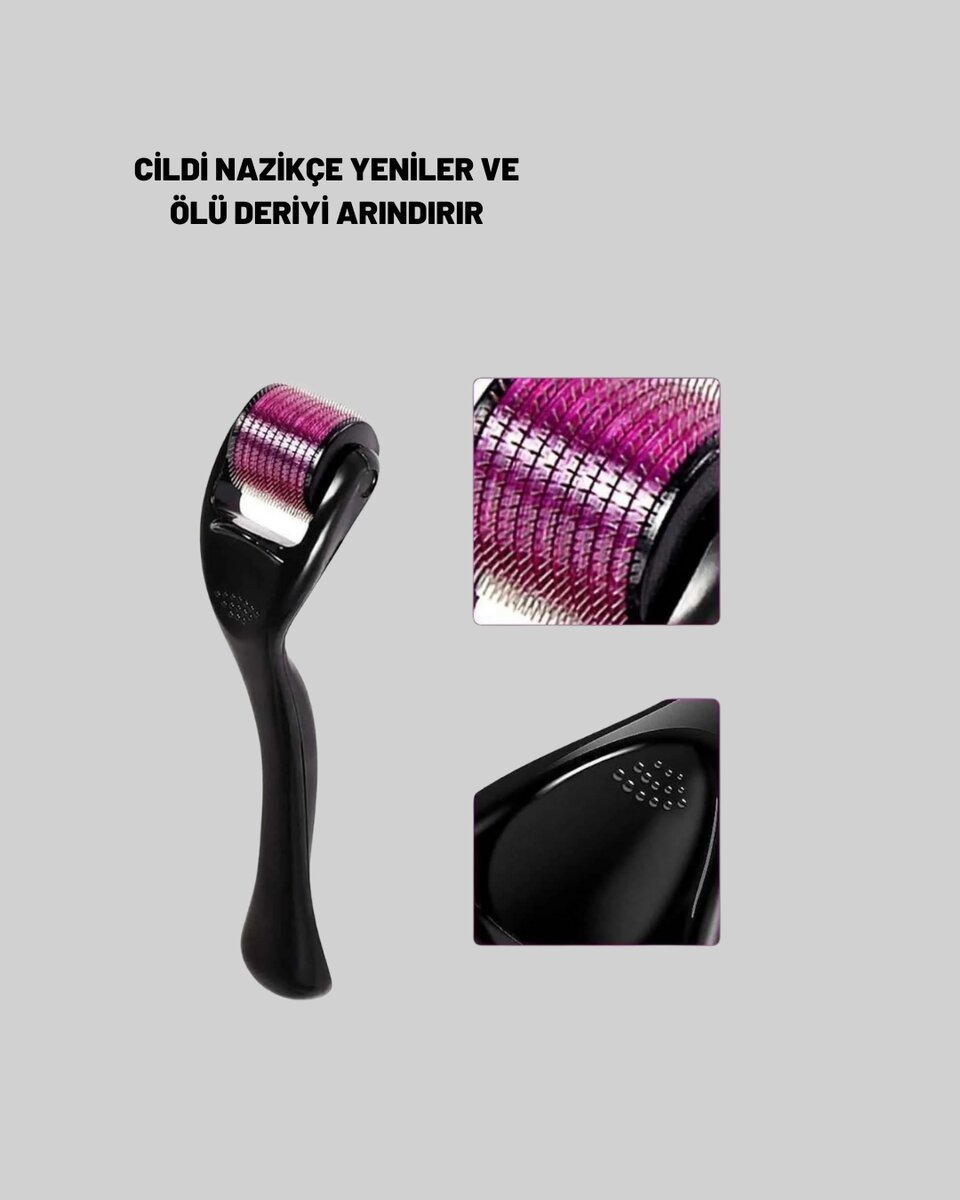 Ev Tipi Mikro İğneli Cilt Bakım Aleti – 1 mm Titanyum Roller