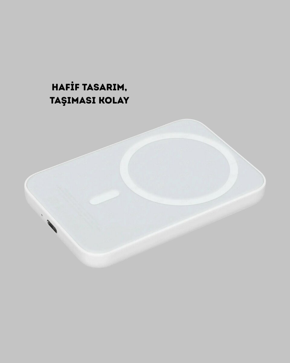 MagSafe Uyumlu Kablosuz Powerbank – Güçlü Mıknatıs Hızlı Şarj Kompakt Tasarım