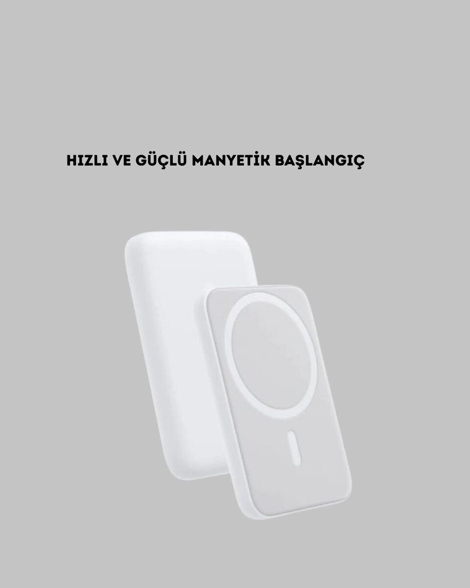 MagSafe Uyumlu Kablosuz Powerbank – Güçlü Mıknatıs Hızlı Şarj Kompakt Tasarım