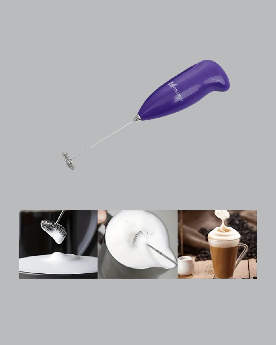 Mini Pilli Portatif Karıştırıcı – Cappuccino Latte Frappe ve Kahve Köpürtücü