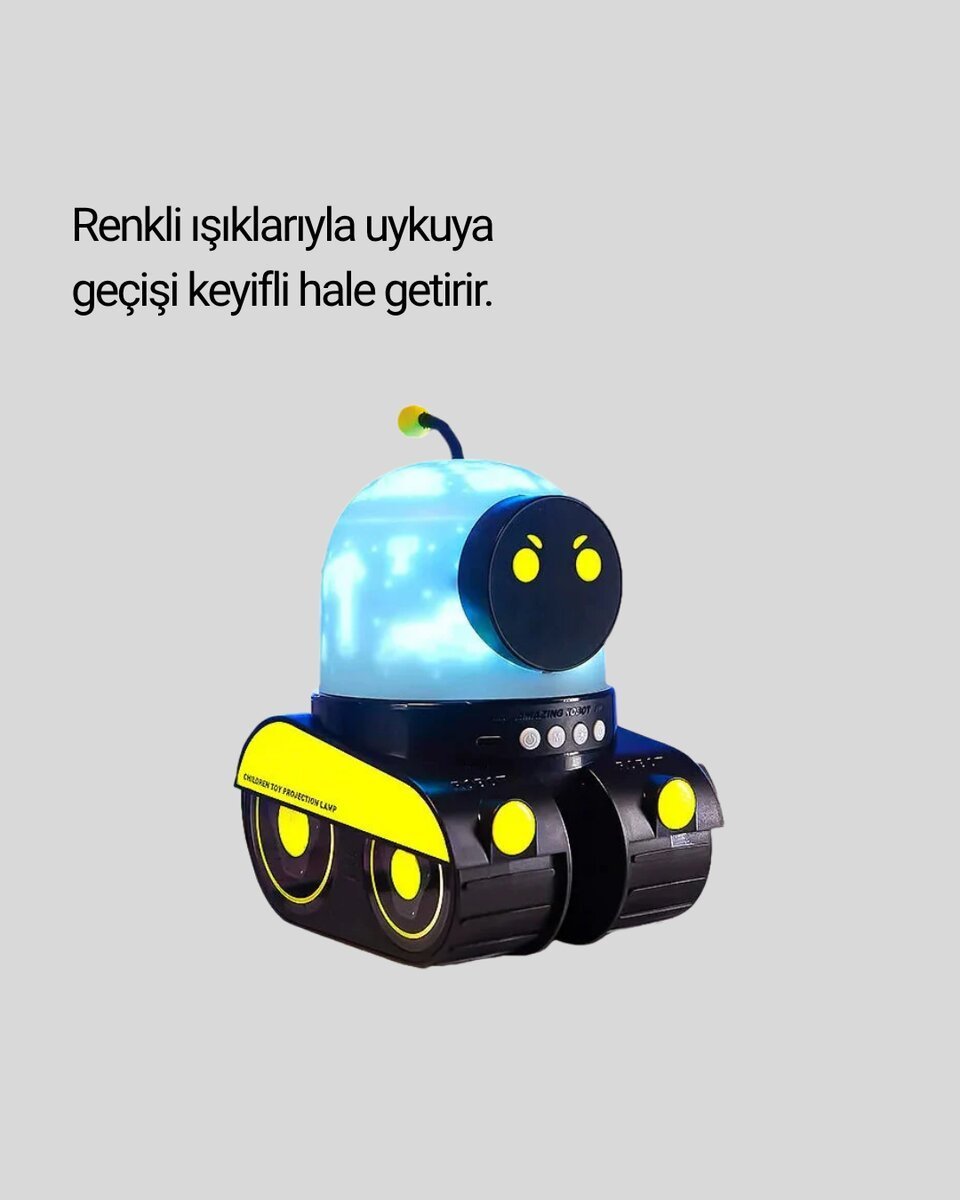 Çocuk Odası İçin Müzikli ve Işıklı Robot Projektör