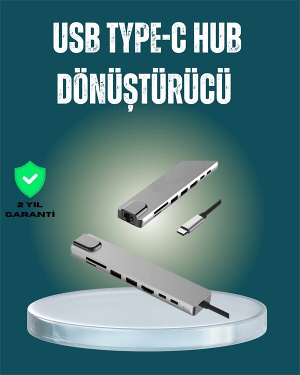 USB‑C Çoklu Bağlantı Merkezi – 5 Gbps 100‑240 V Sağlam Eloksal Tasarım