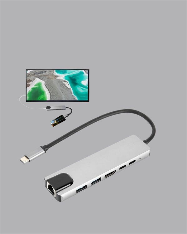 USB‑C Çoklu Bağlantı Merkezi – 5 Gbps 100‑240 V Sağlam Eloksal Tasarım