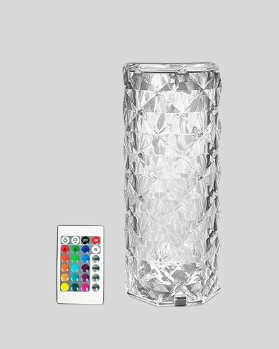 Kristal RGB LED Masa Lambası – Renkli Kumandalı Işık Dekoratif ve Enerji Tasarruflu